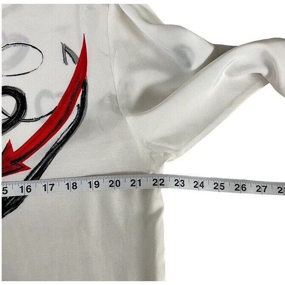 Hammerle Retro Oversized Shirt Rhinestone Buttoned Down Hearts Romantic 80s M/L - Picture 6 of 9